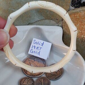 Beautiful Bone & 14kt Gold Bangle